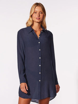 Elongated Shantung Linen Shirt