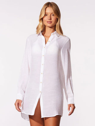 Elongated Shantung Linen Shirt