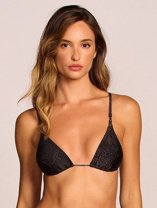 Tie-Back Patterned Swim Top
