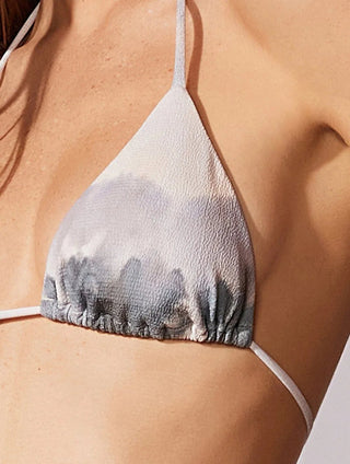 Tie-Neck Textured Swim Top