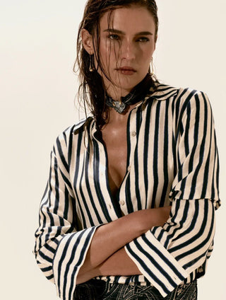 Striped Viscose Silk Shirt