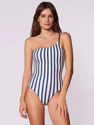 One-Shoulder Striped Swimsuit