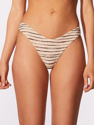 High-Leg Textured Swim Bottom