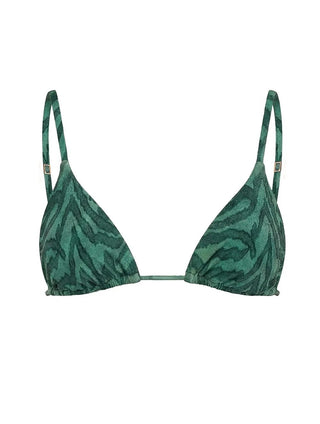 Natural Tie-Back Patterned Textured Swim Top