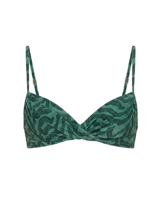 Half-Cup Patterned Textured Swim Top