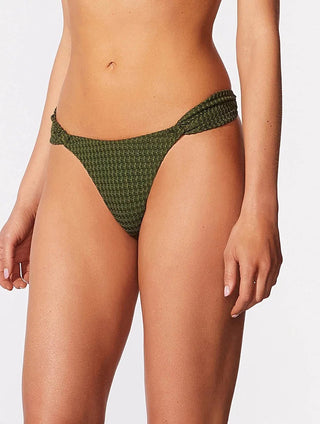 Mid-Rise Textured Swim Bottom