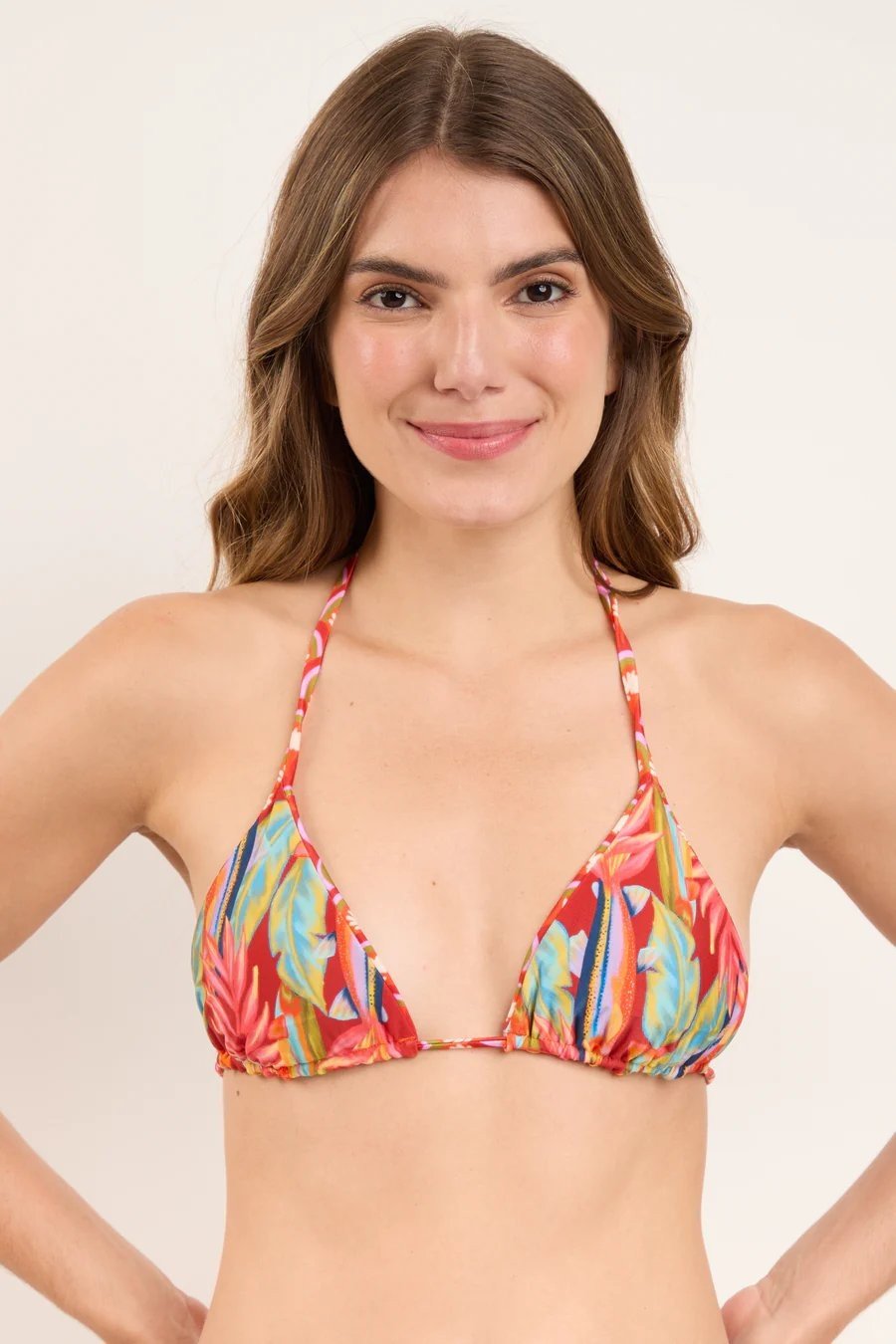 Floral Scales Triangular Top - Rio de Sol
