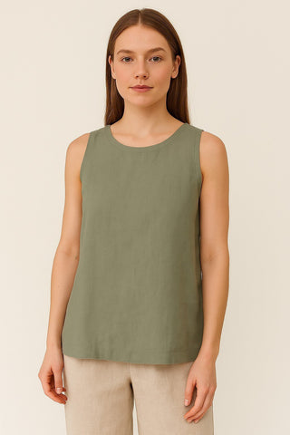 Geni Sleeveless Linen Top - Trovels