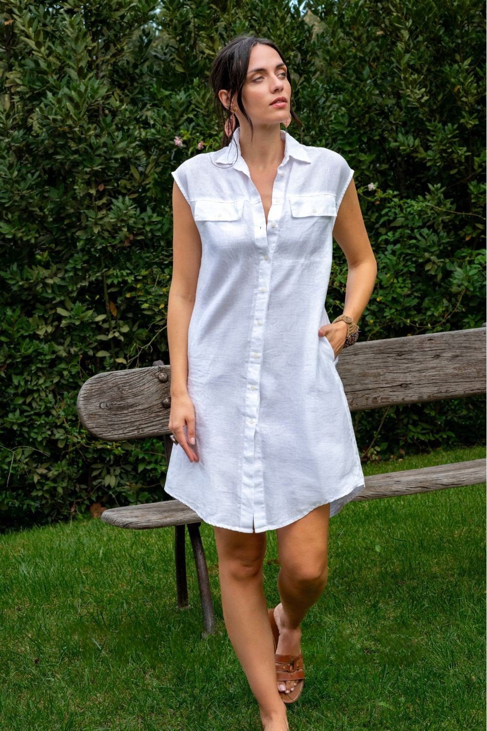 Safari Linen Shirt Dress - Trovels