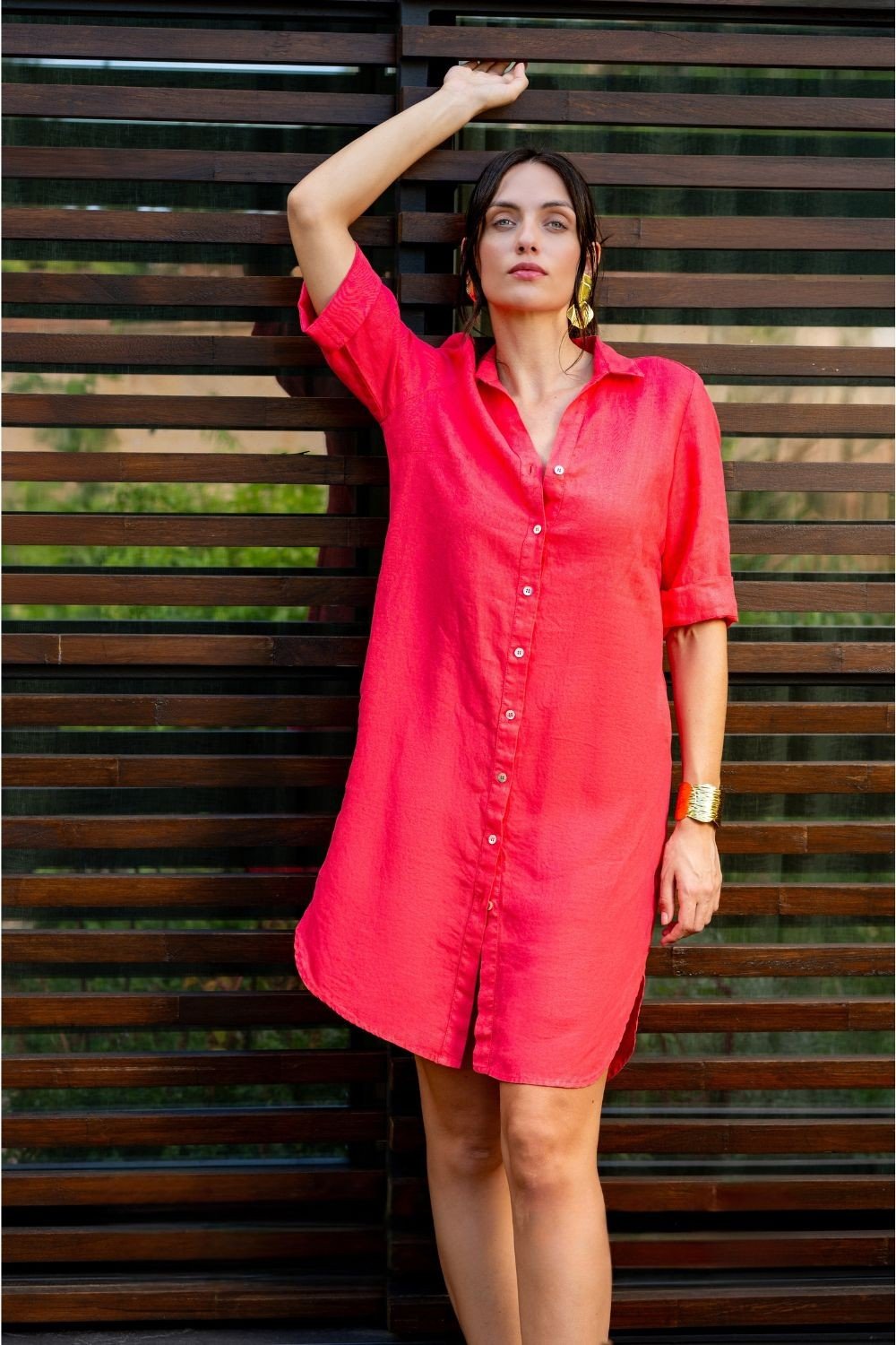 Maya Linen Shirt Dress - Trovels