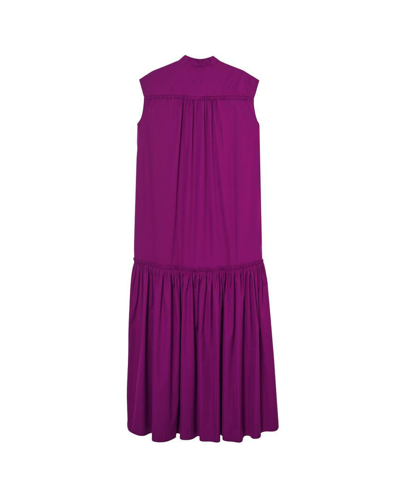 Belted Ruffle Dress Grape Purple - A LINE