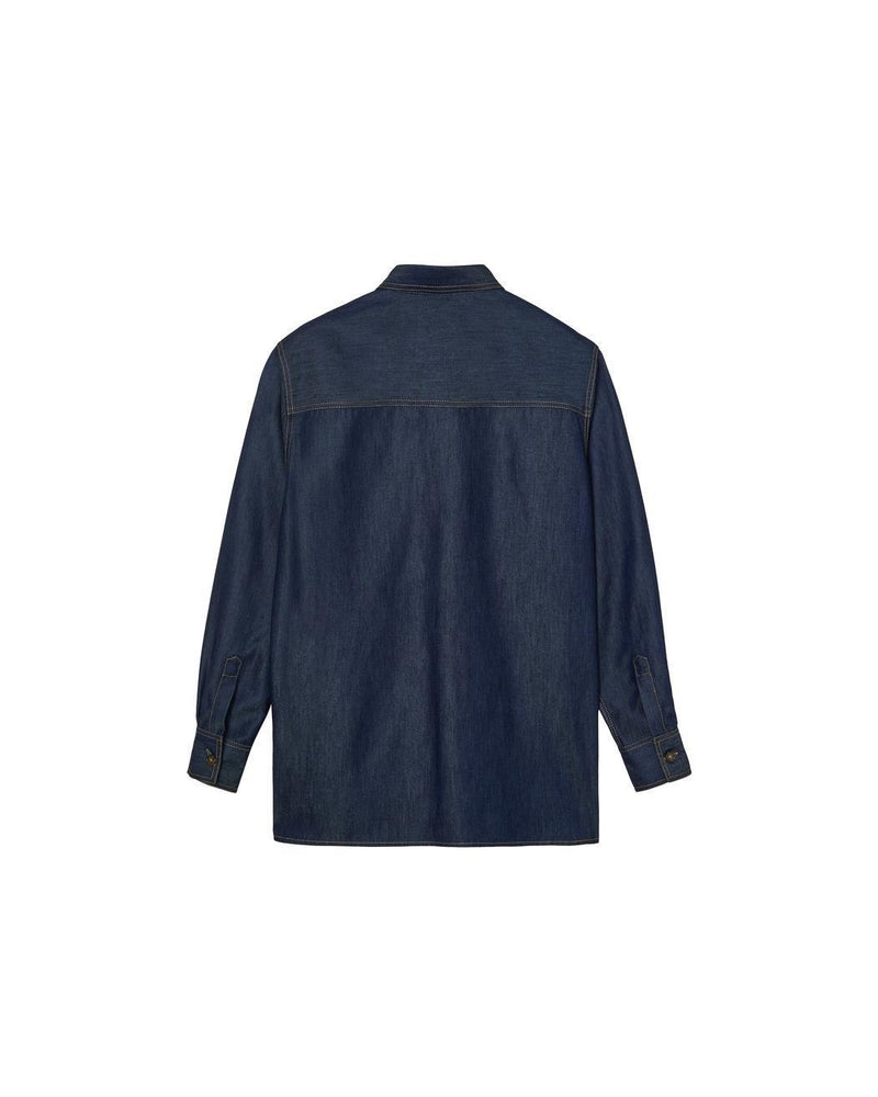 Denim Chest Pocket Shirt Ink Blue - A LINE