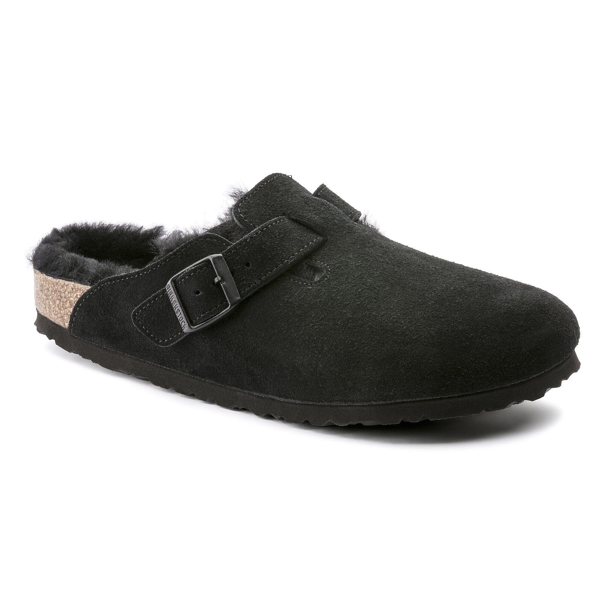 Boston Shearling Black Suede Leather Regular