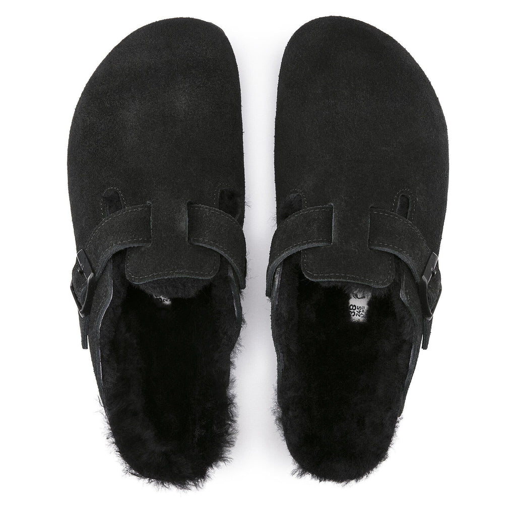 Boston Shearling Black Suede Leather Narrow