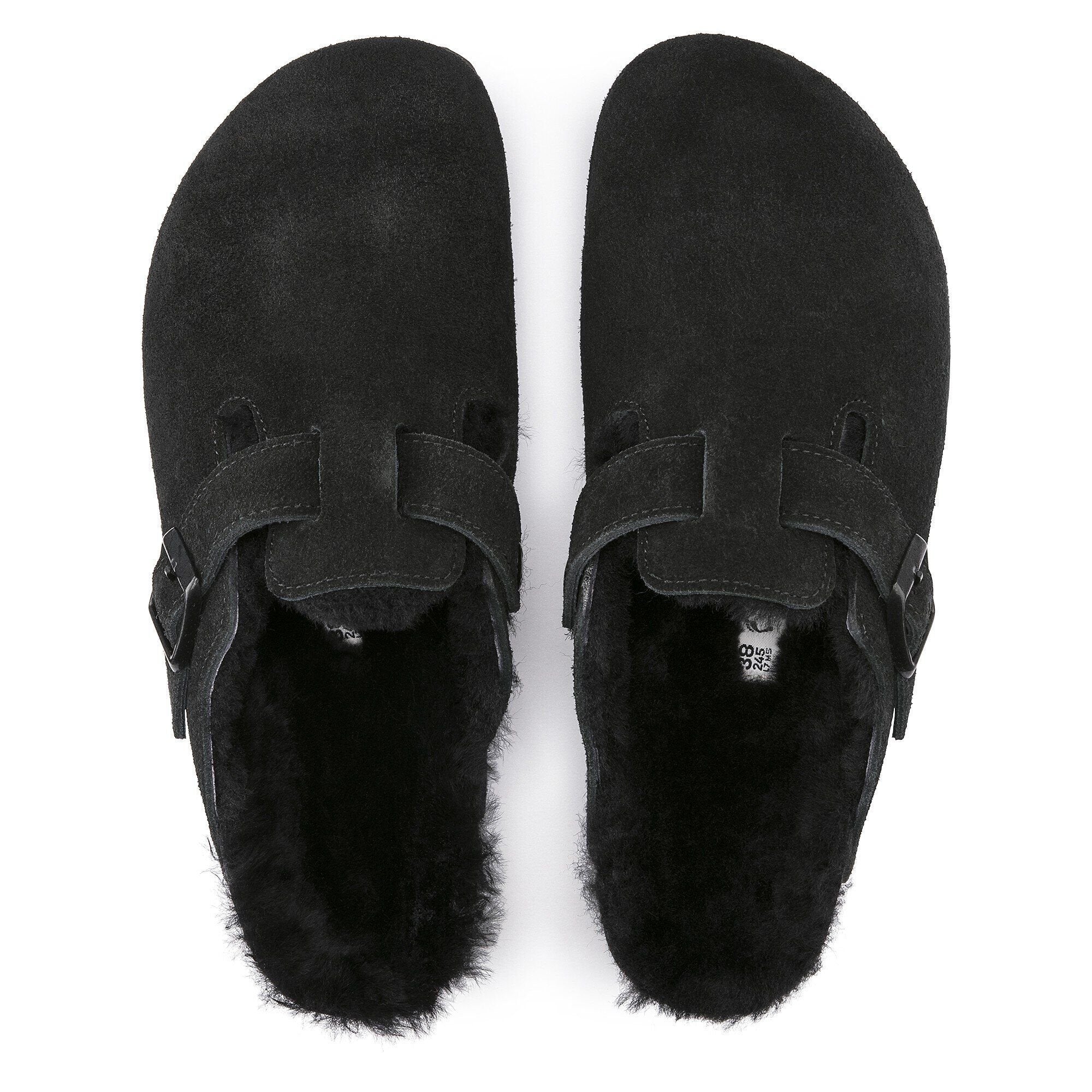 Boston Shearling Black Suede Leather Narrow