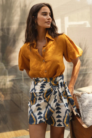 Linen Amalfi Shirt Yellow