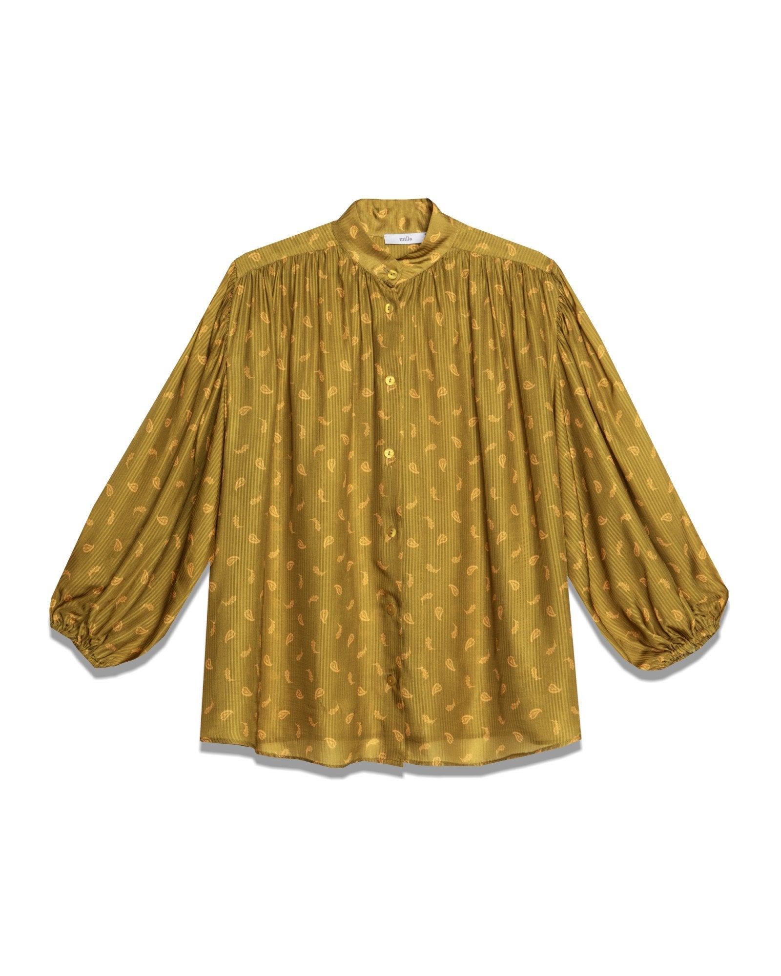 Paisley-Print Long-Sleeve Blouse