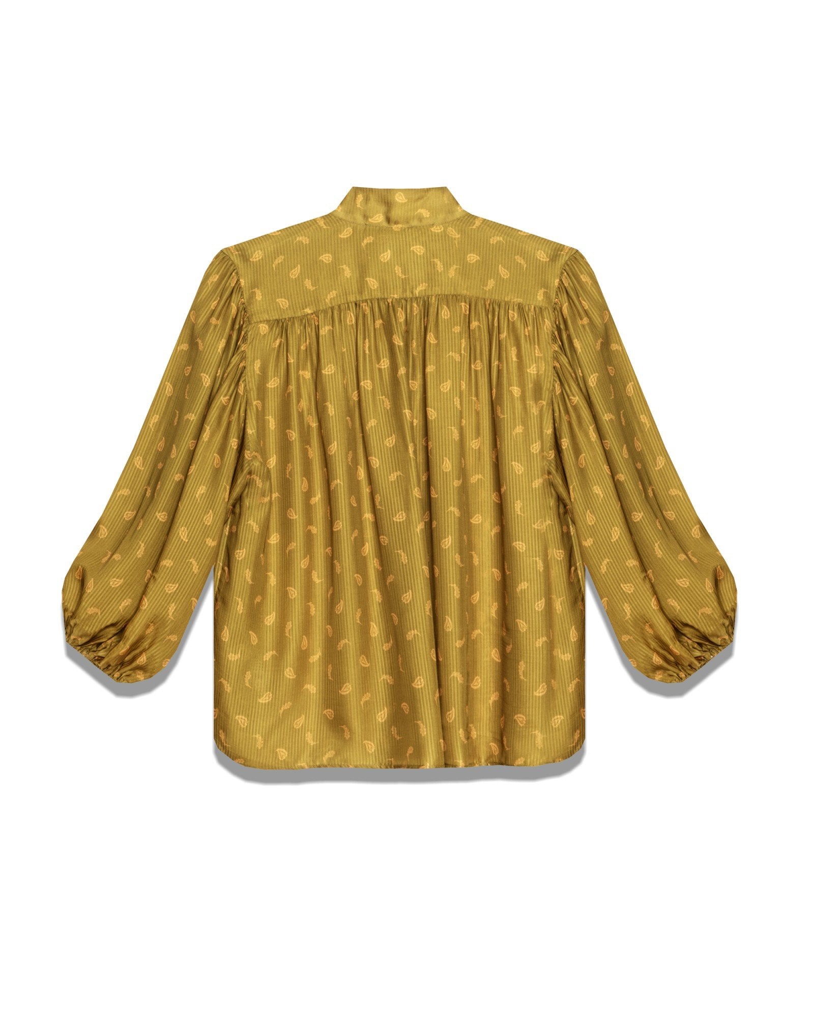 Paisley-Print Long-Sleeve Blouse