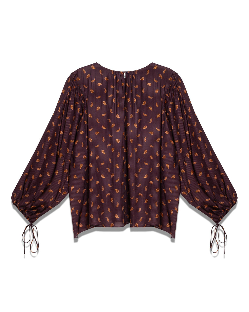 Paisley-Print Long-Sleeve Blouse