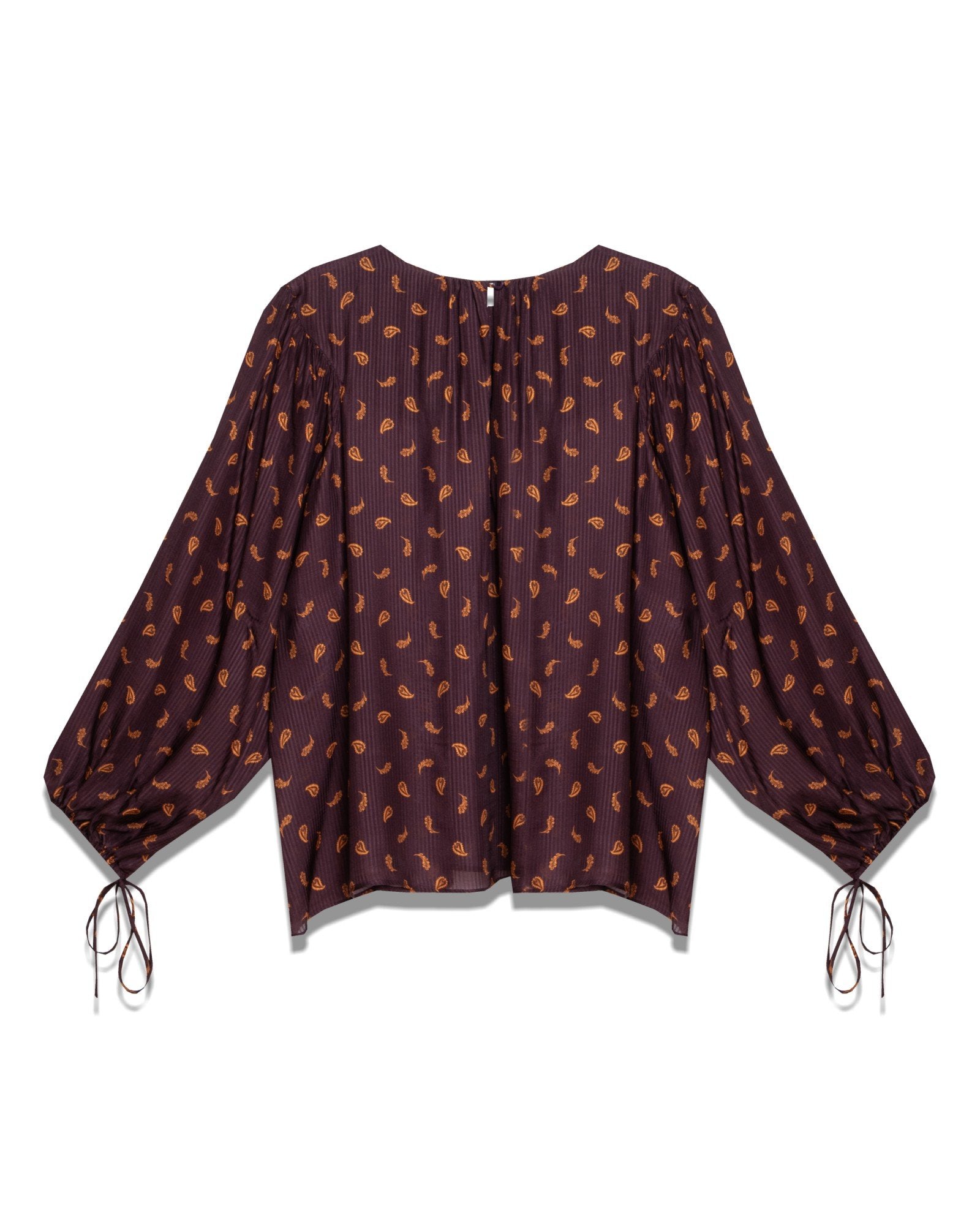 Paisley-Print Long-Sleeve Blouse