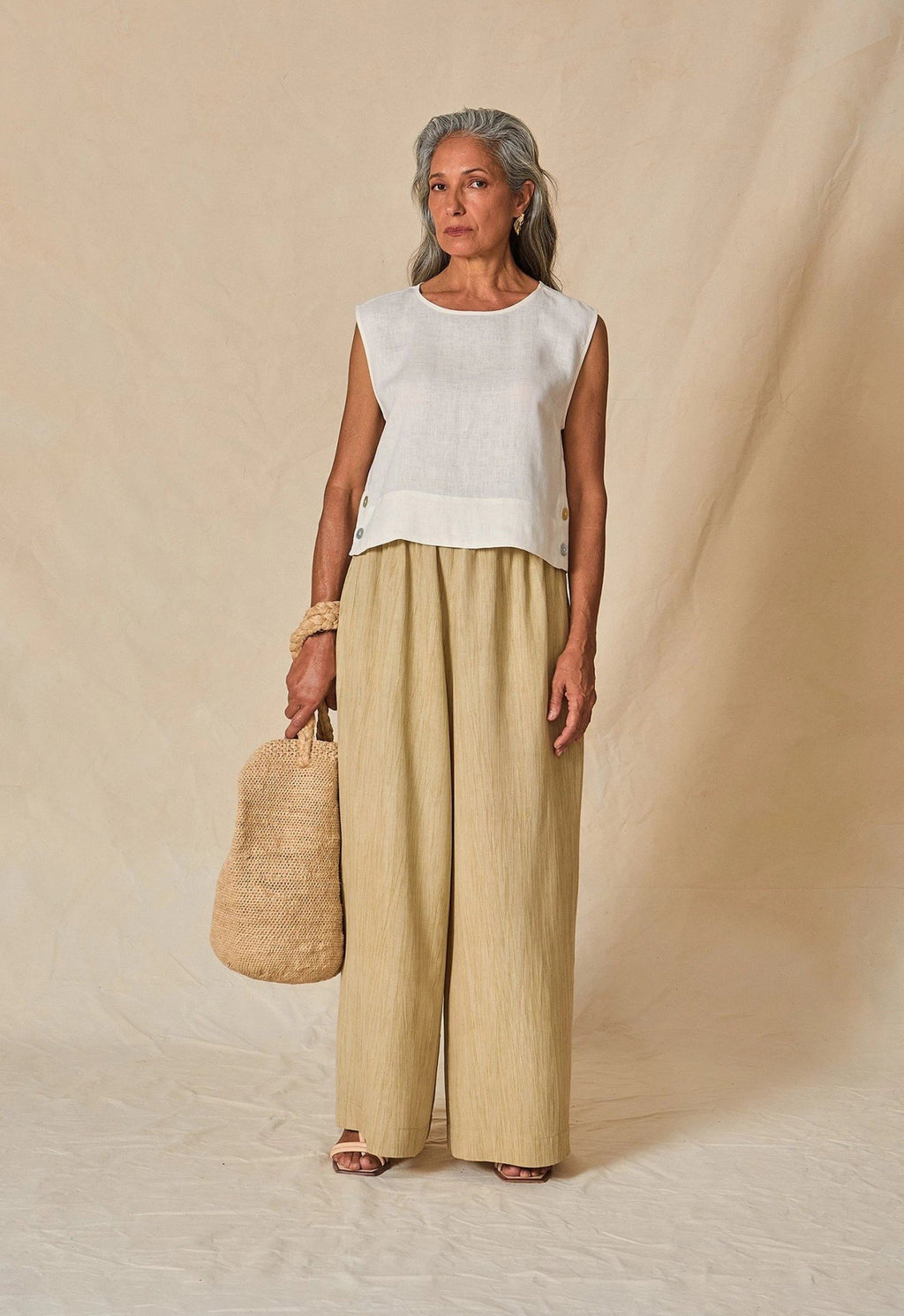 Dora Linen Sleeveless Top - Flavia Aranha