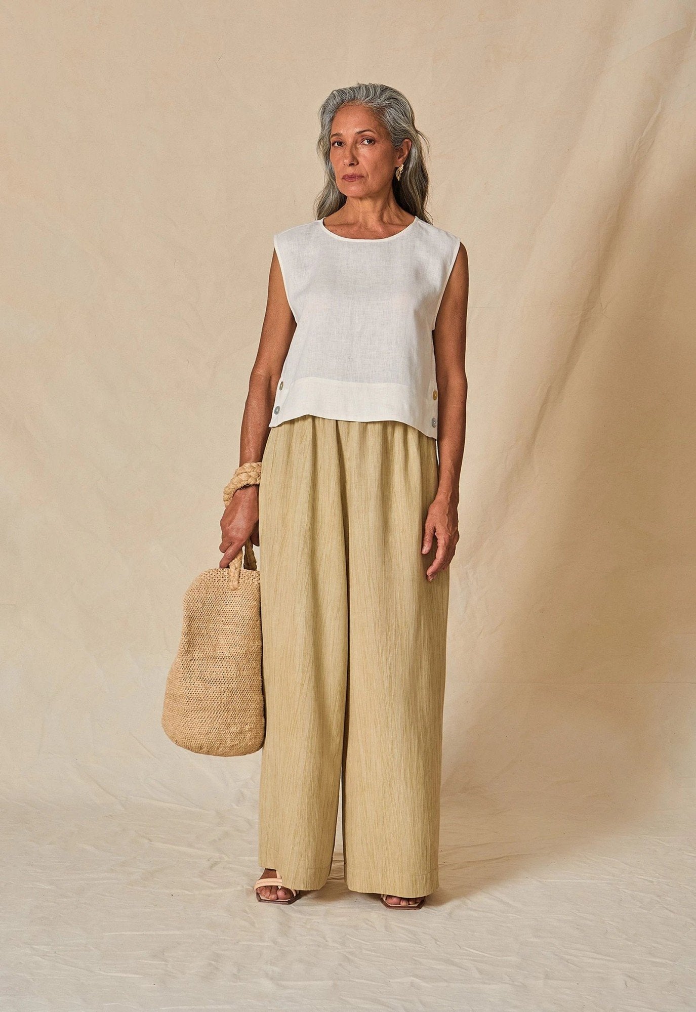 Dora Linen Sleeveless Top - Flavia Aranha