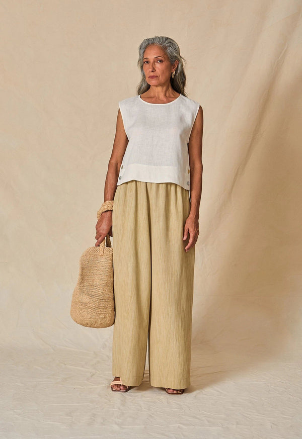 Dora Linen Sleeveless Top - Flavia Aranha