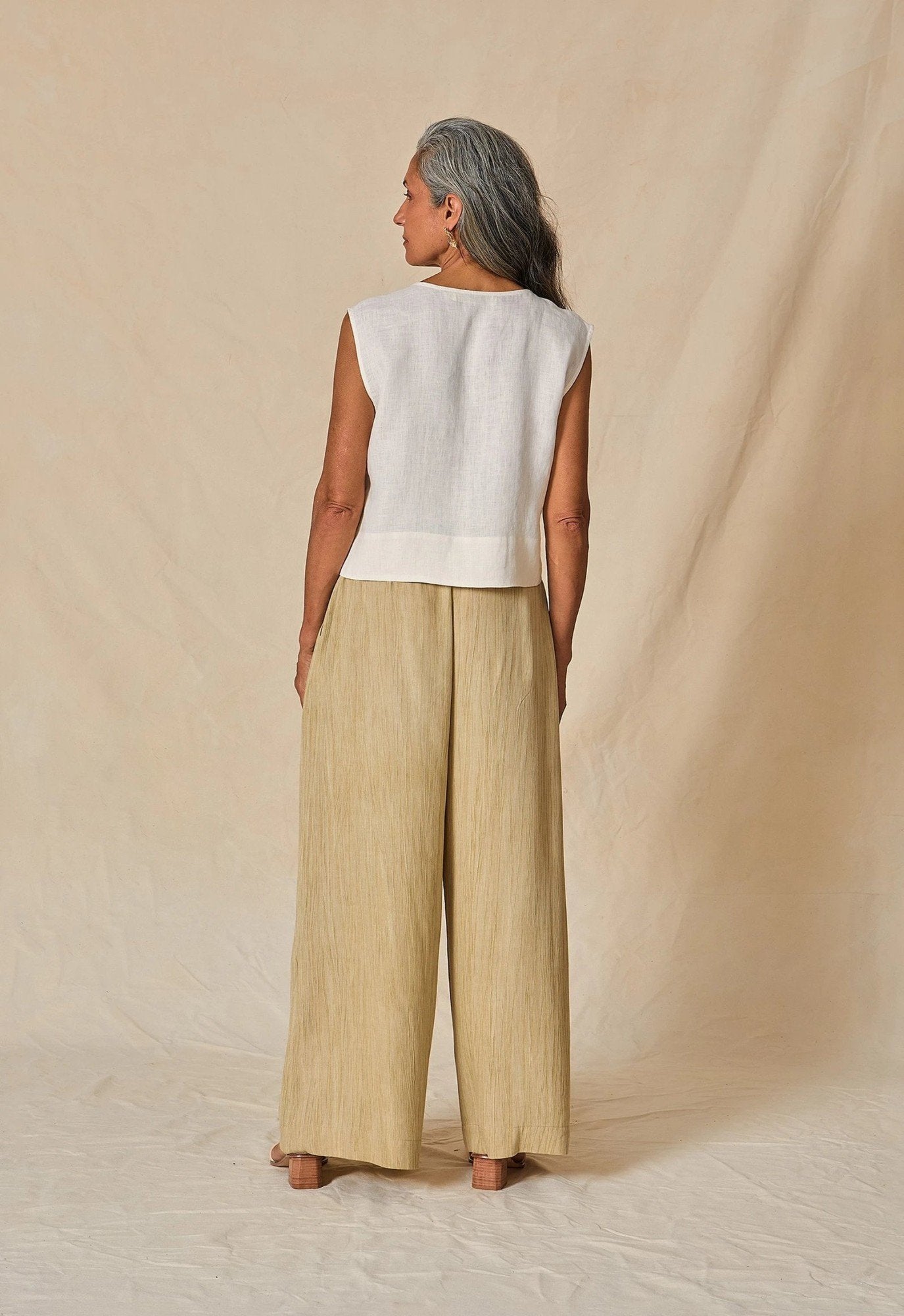 Dora Linen Sleeveless Top - Flavia Aranha
