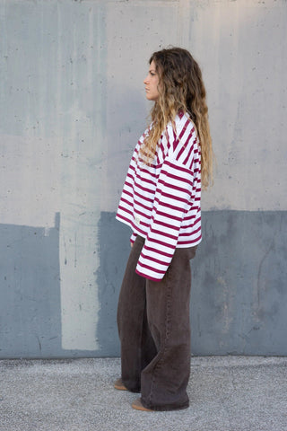 Calça Sarah Linen Trousers, Urucum and Catuaba Dye
