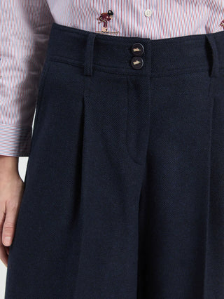 Navy Wool Bermuda Shorts