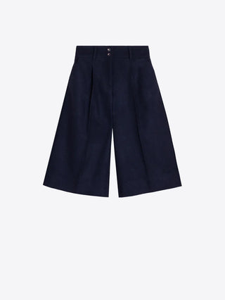 Navy Wool Bermuda Shorts
