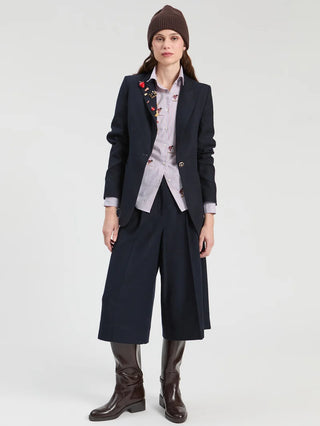 Navy Wool Bermuda Shorts