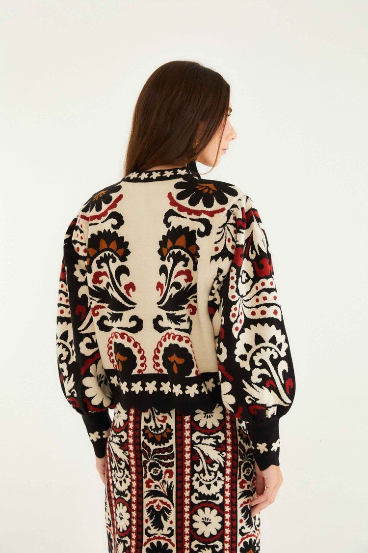 Stripes Winter Tapestry Knit Sweater