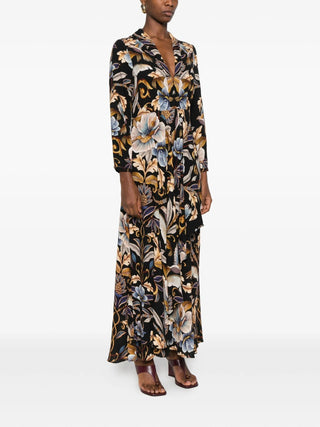 Snake Garden Black Maxi Dress