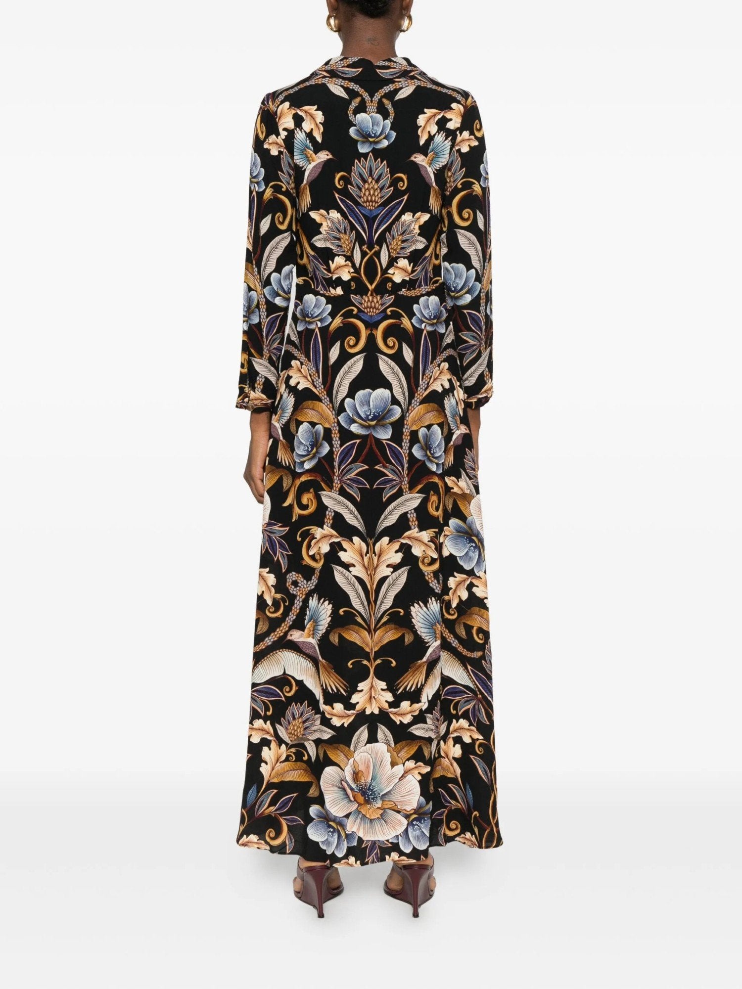 Snake Garden Black Maxi Dress