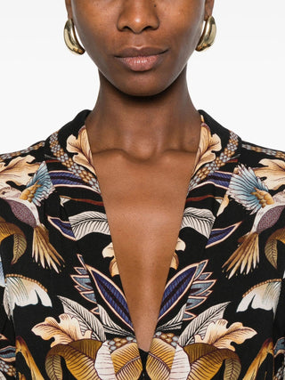 Snake Garden Black Maxi Dress