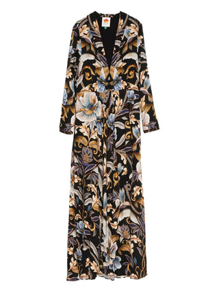 Snake Garden Black Maxi Dress