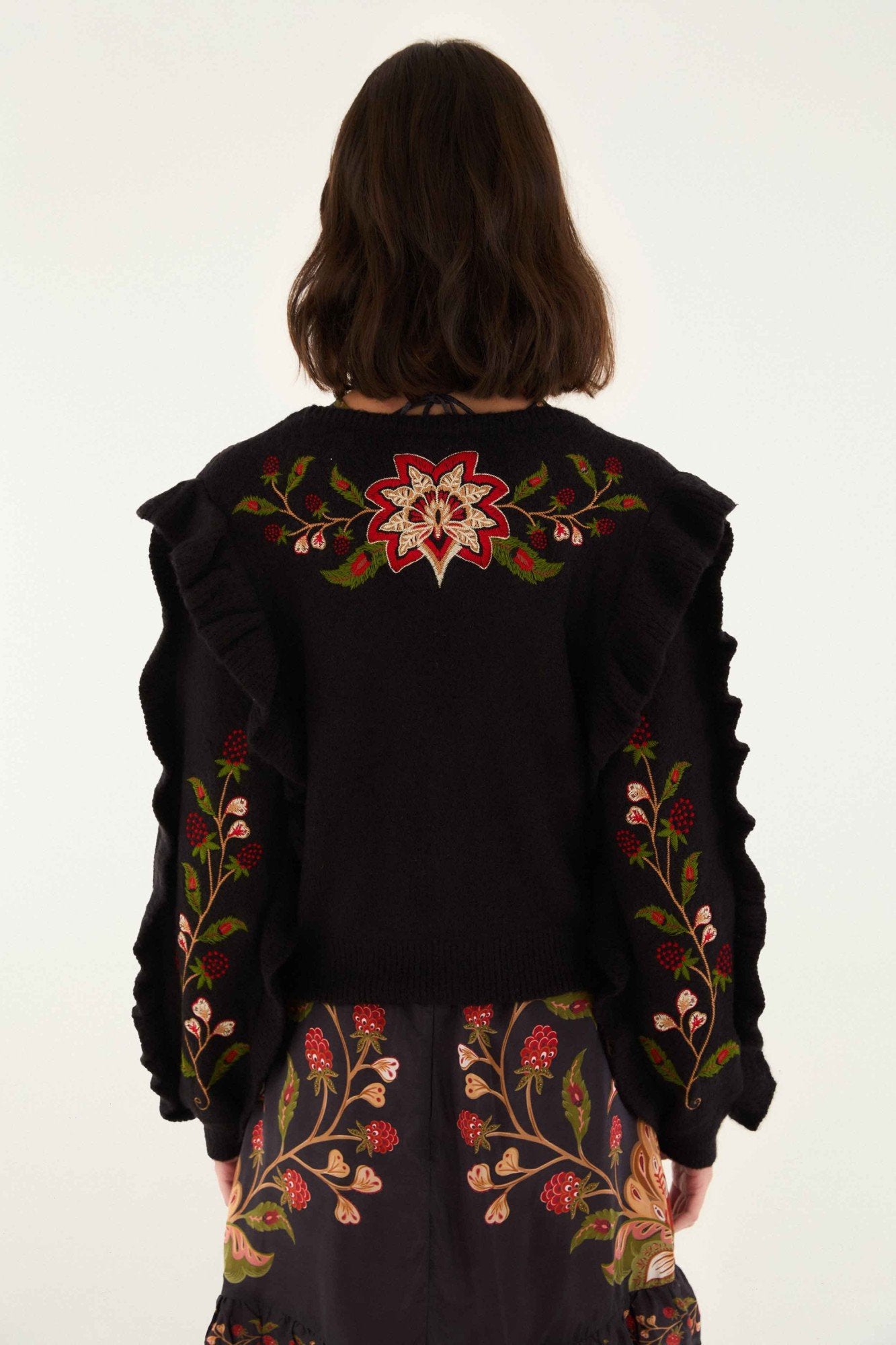 Berry Embroidery Knit Cardigan