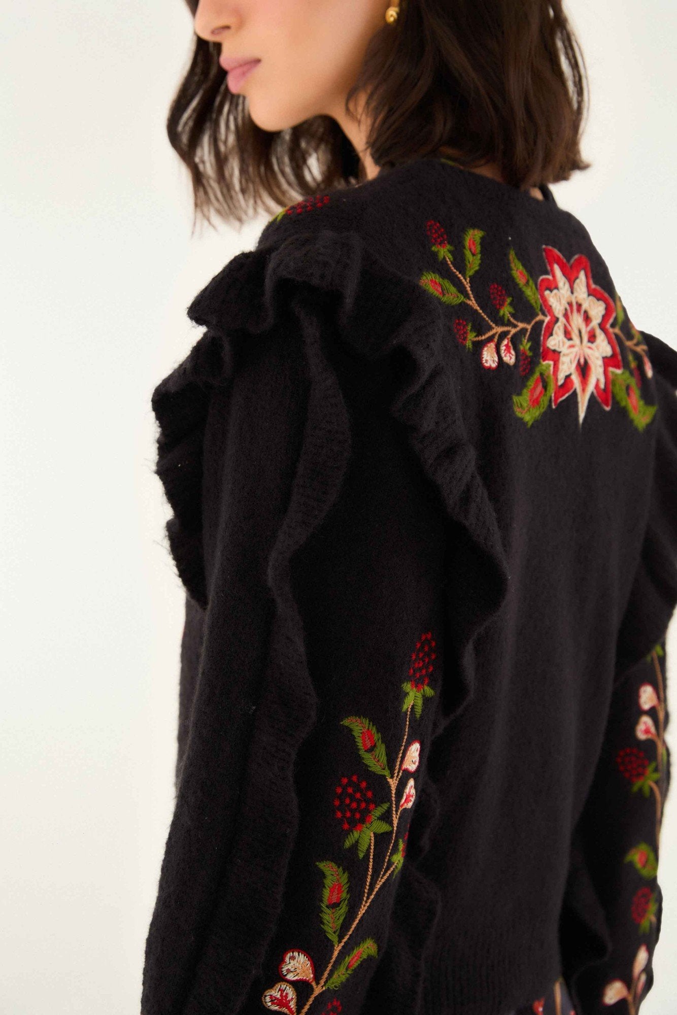 Berry Embroidery Knit Cardigan