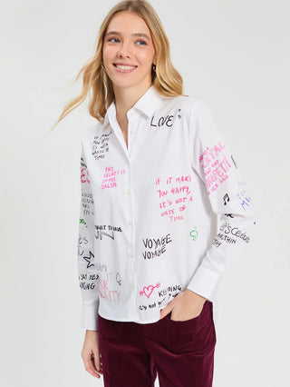 White Ferris Wheel Print Shirt