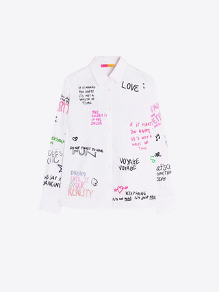 White Ferris Wheel Print Shirt