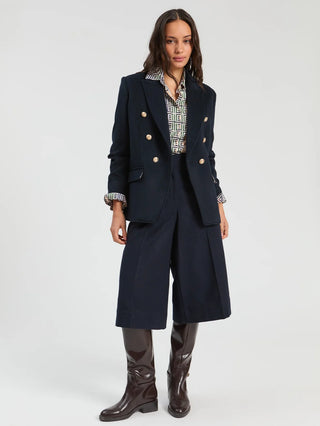 Navy Wool Bermuda Shorts