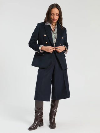 Navy Wool Bermuda Shorts