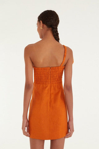 Orange Flower Euroflax Premium Linen Mini Dress