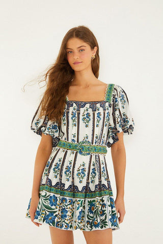 Off-White Manoela Belted Lenzing Ecovero Euroflax Mini Dress