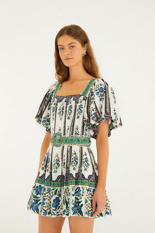 Off-White Manoela Belted Lenzing Ecovero Euroflax Mini Dress