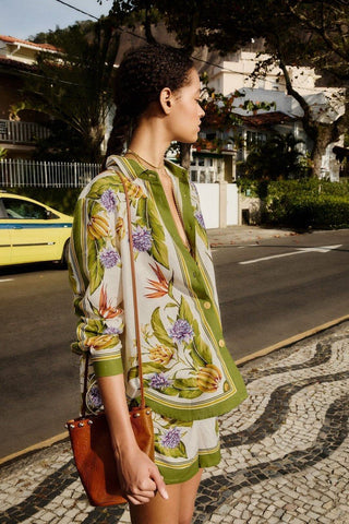 Sand Tropical Scarf Lenzing Ecovero Euroflax Shirt