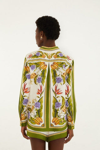Sand Tropical Scarf Lenzing Ecovero Euroflax Shirt