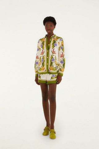 Sand Tropical Scarf Lenzing Ecovero Euroflax Shirt