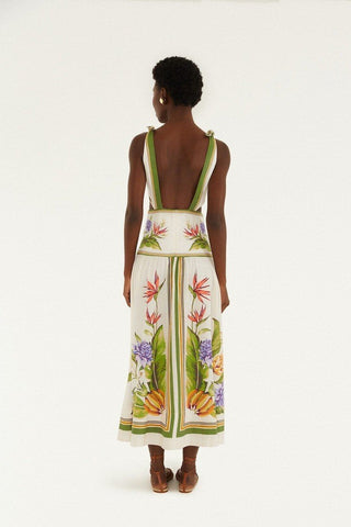 Sand Tropical Scarf Lenzing Ecovero Euroflax Maxi Dress